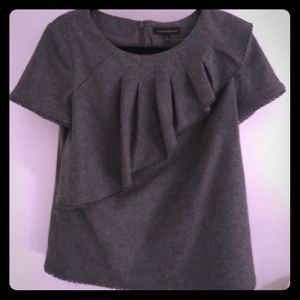 Wool work shirt with ruffles